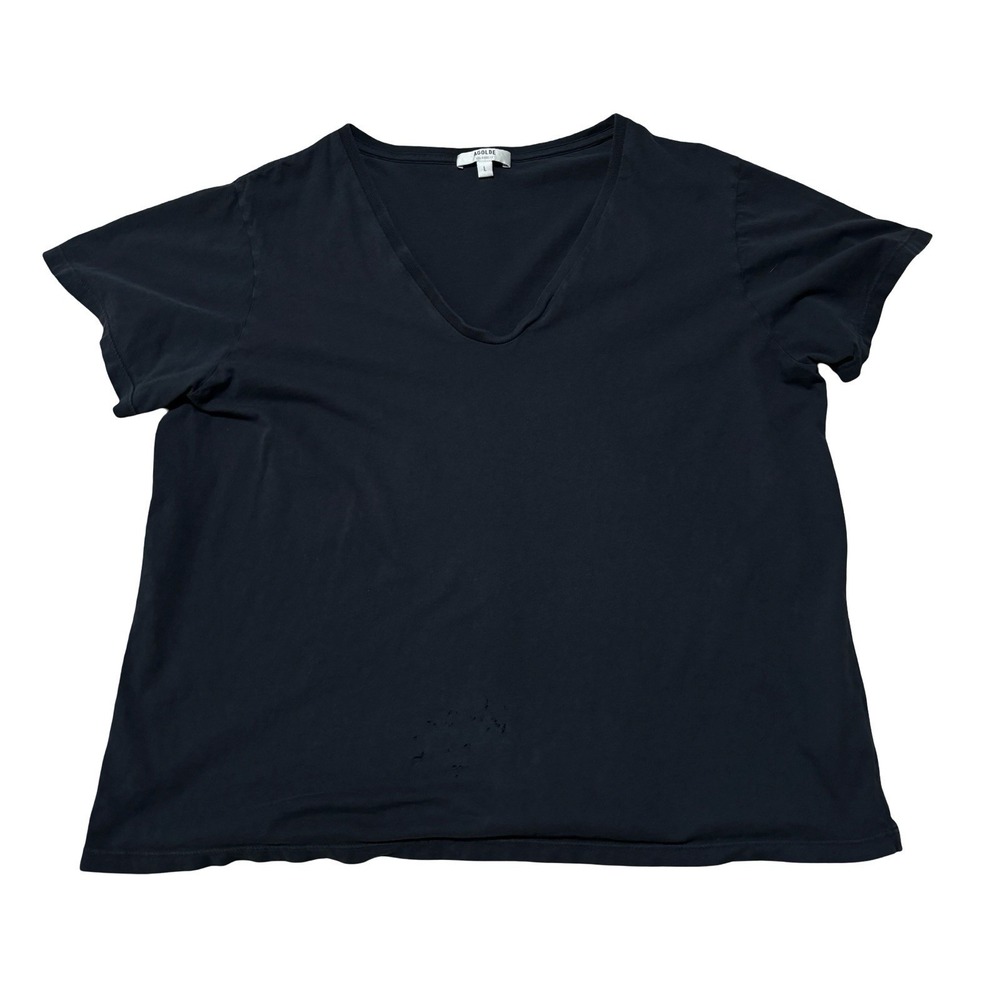 AGOLDE LA Women's Scoop Neck Casual T Shirt Black Size Large 22 x 24